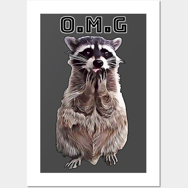 OMG Raccoon Wall Art by Sir Reel Designs